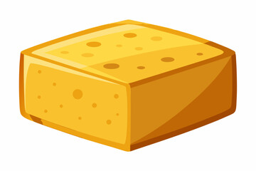 Double Gloucester firm crumbly cheese isolated white background