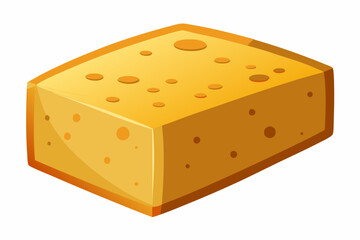 Double Gloucester firm crumbly cheese isolated white background