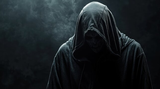 Spooky hooded figure