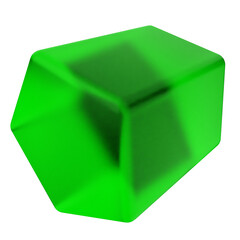 3d geometric glass green color