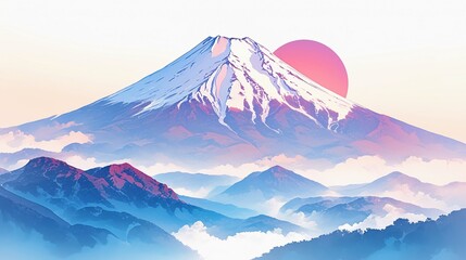 富士山の風景と赤い日の丸7