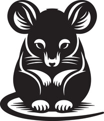 Fototapeta premium A sad mouse with drooping ears sitting alone