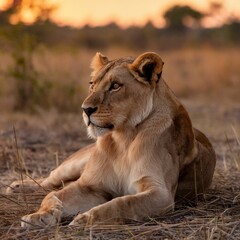 Fototapeta premium A majestic image of lion Animal 