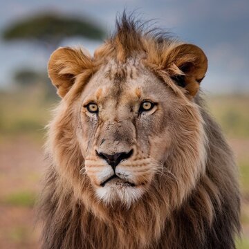 A majestic image of lion Animal 