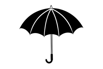 black umbrella isolated on white