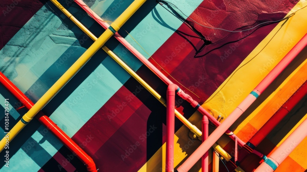 Poster A labyrinth of intersecting lines in contrasting colors, metaphorizing the complexity and connectivity within diverse communities, photography style