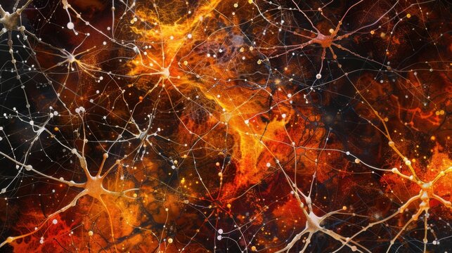 A labyrinth of interconnected neurons firing in a brain, Signifying the complexity and diversity of human thought, photography style