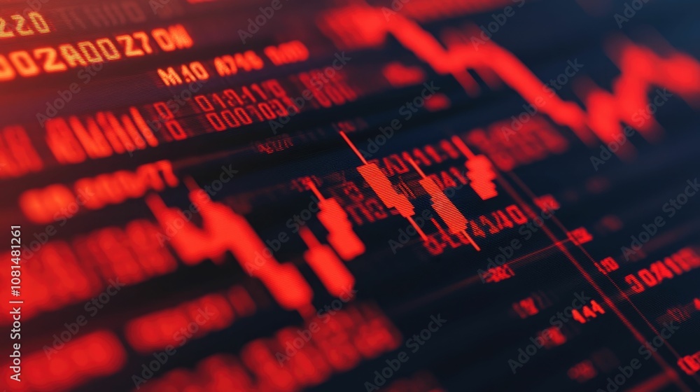 Poster abstract dynamic market finance concept with flowing shares symbols and wealth analytics data digita