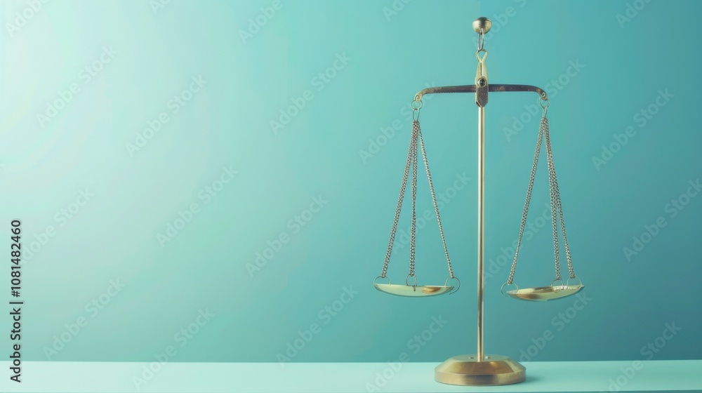 Poster a meaningful depiction of social equity, showing a set of balance scales with differently sized weig