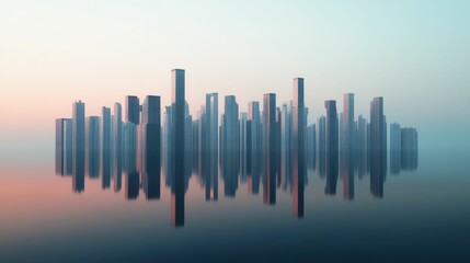 Fototapeta premium A breathtaking futuristic cityscape emerges from the intertwining supply chains representing the dynamic growth and boundless opportunities of urban development