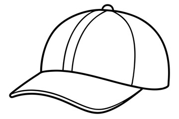 Trucker hat line art vector, Trucker cap outline illustration