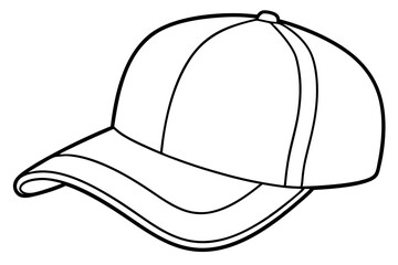 Trucker hat line art vector, Trucker cap outline illustration
