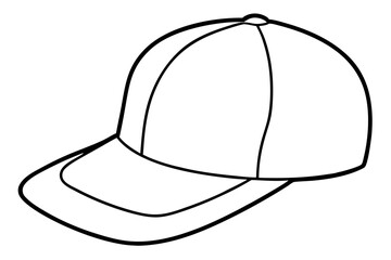 Trucker hat line art vector, Trucker cap outline illustration