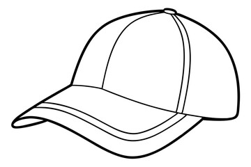 Trucker hat line art vector, Trucker cap outline illustration