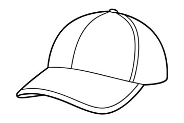 Trucker hat line art vector, Trucker cap outline illustration