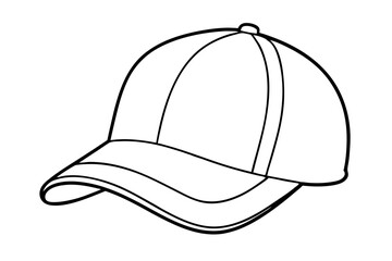 Trucker hat line art vector, Trucker cap outline illustration
