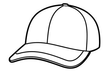Trucker hat line art vector, Trucker cap outline illustration