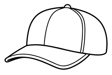 Trucker hat line art vector, Trucker cap outline illustration