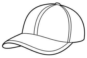 Trucker hat line art vector, Trucker cap outline illustration
