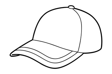 Trucker hat line art vector, Trucker cap outline illustration