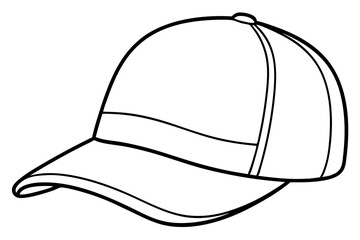 Trucker hat line art vector, Trucker cap outline illustration