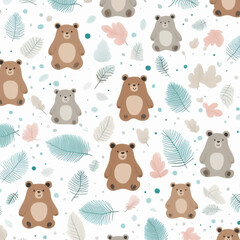 seamless pattern with teddy bears