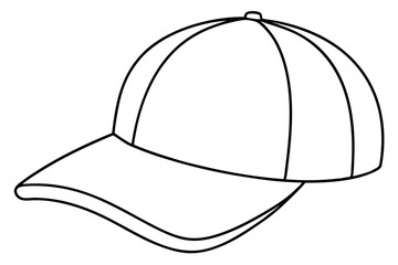 Trucker hat line art vector, Trucker cap outline illustration