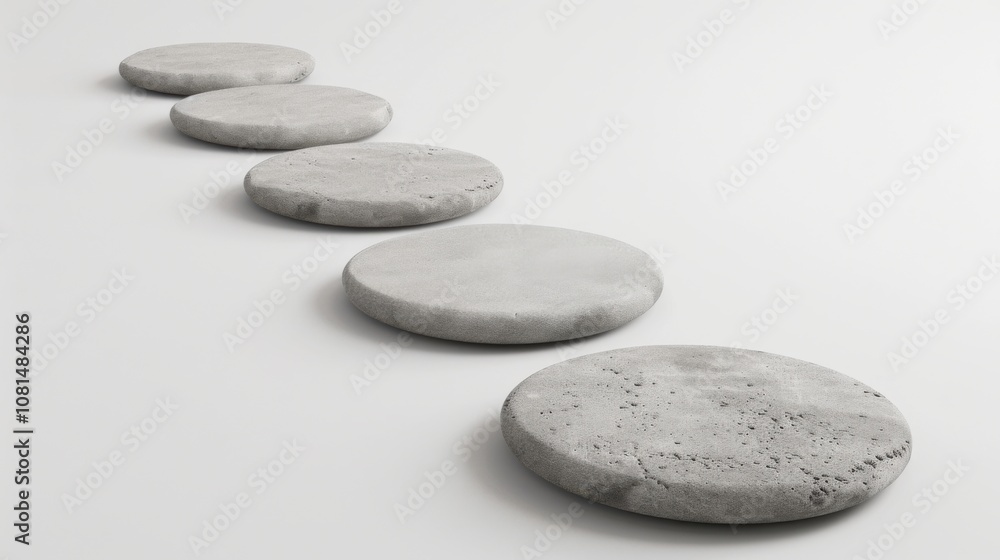 Poster a meaningful visual of equal opportunity, showing a series of stepping stones of different sizes lea