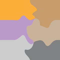 Wavy landscape in a minimalistic style. Landscape with hills. Boho decor for prints, posters and interior design