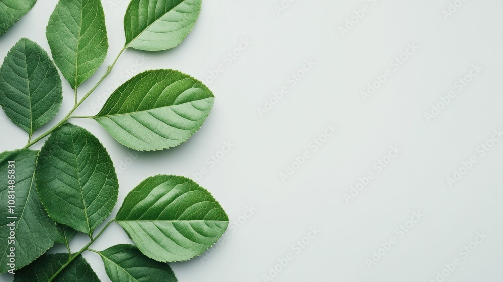 Aufkleber conceptual image depicting a digital network with green leaf elements symbolizing a sustainable and 