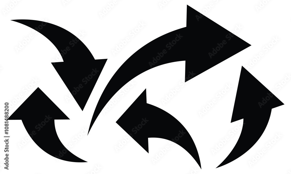 Poster arrow curve icons. curved graph with arrow. vector illustration.