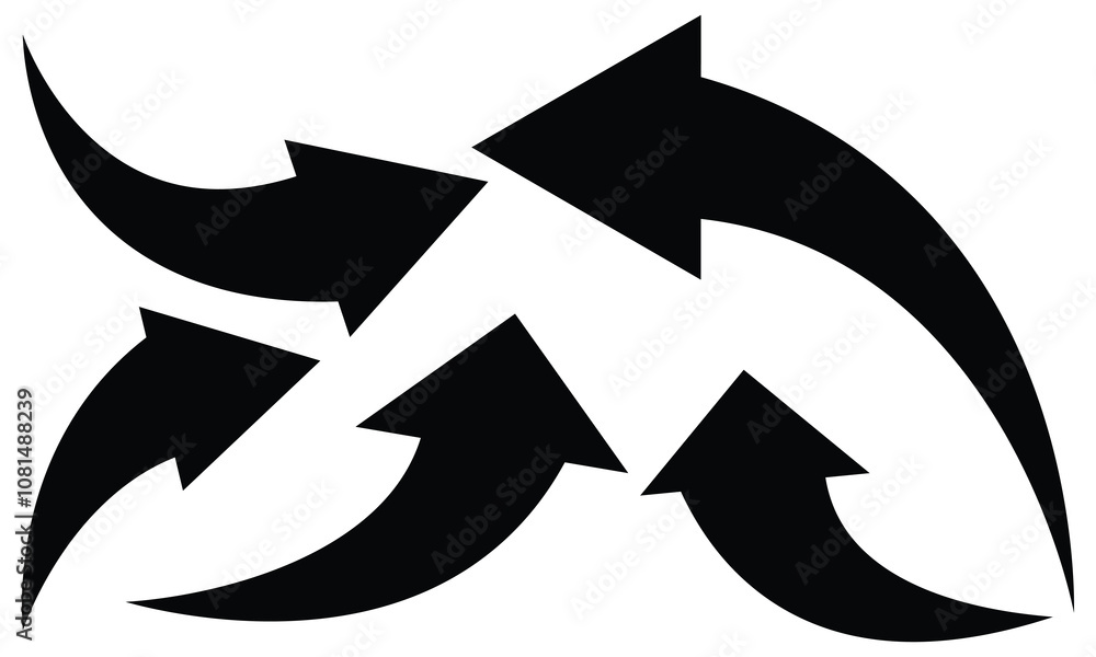 Poster arrow curve icons. curved graph with arrow. vector illustration.