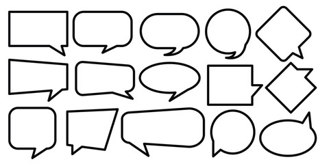 Obraz premium Speech Bubble icon set. Cloud speech bubbles collection . Quote box frame. Comic speech doodle. Thinking sign, chatting box or message box. 