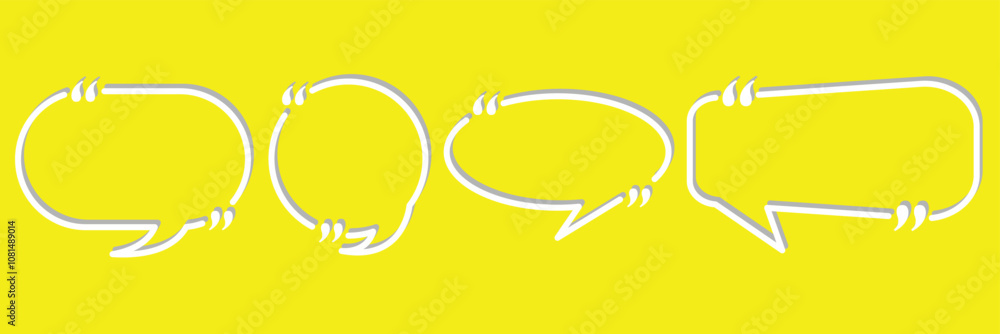 Poster quote box frame big set for the great design of speech quotation marks. vector bubble quotation, com
