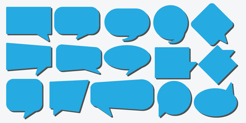 Retro blank comic speech bubbles vector icon set  Thinking sign, chatting box or message box. Chat box, cuote box frame collection. Comic cloud speech bubbles collection.