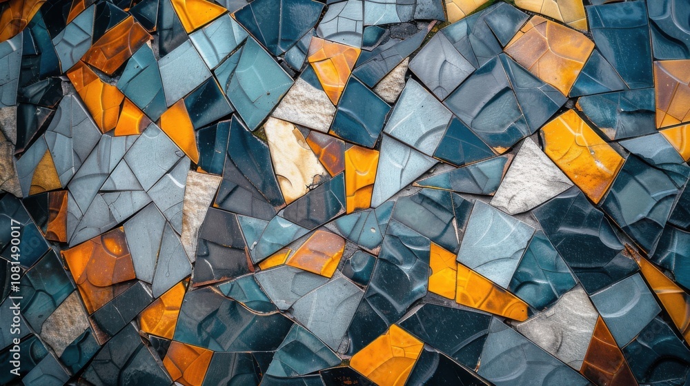 Poster A mosaic of abstract patterns in contrasting colors, metaphorizing the dynamic interplay and synergy of diverse talents and skills, photography style