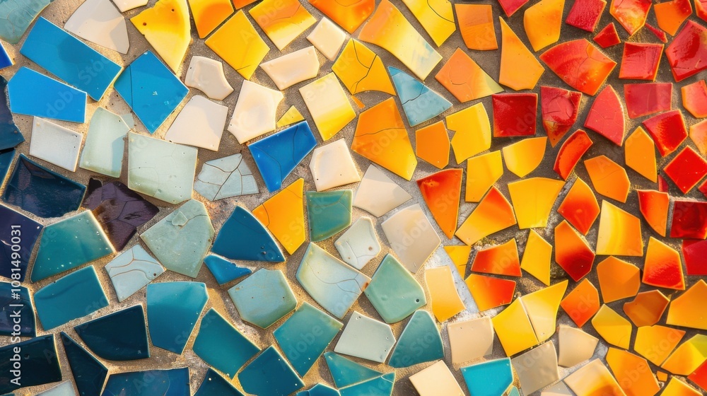 Poster A mosaic of abstract patterns in contrasting colors, metaphorizing the dynamic interplay and synergy of diverse talents and skills, photography style