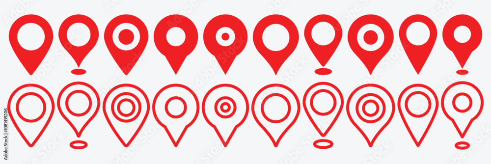 Poster location pin icon, map pointer marker symbol, gps map pin icon. map marker illustration. destination