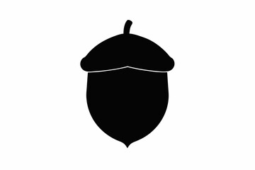 acorn silhouette vector, acorn vector icon, hazel nut black icon vector 