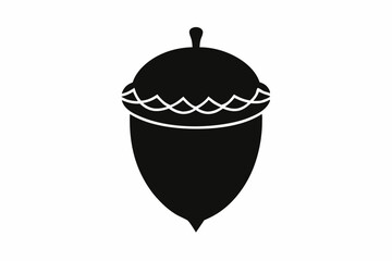 acorn silhouette vector, acorn vector icon, hazel nut black icon vector 