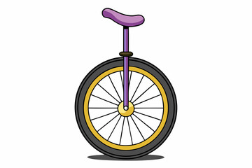 A unicycle isolated on white background vector art tllustration © Jhanto