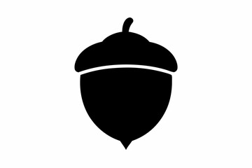 acorn silhouette vector, acorn vector icon, hazel nut black icon vector 