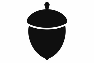acorn silhouette vector, acorn vector icon, hazel nut black icon vector 