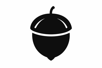 acorn silhouette vector, acorn vector icon, hazel nut black icon vector  © Trendy CraftSVG 