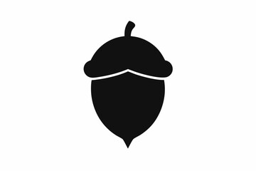 acorn silhouette vector, acorn vector icon, hazel nut black icon vector 