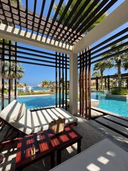 pool at hotel at Jumeirah muscat bay, Oman