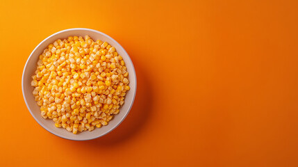 corn grains maize cuisine display orange minimalism background. for farmer market sale promotion
