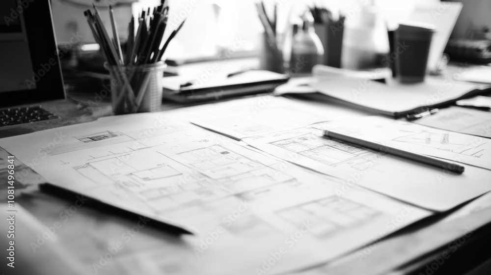 Poster website designer creative planning application development draft sketch drawing template layout fram