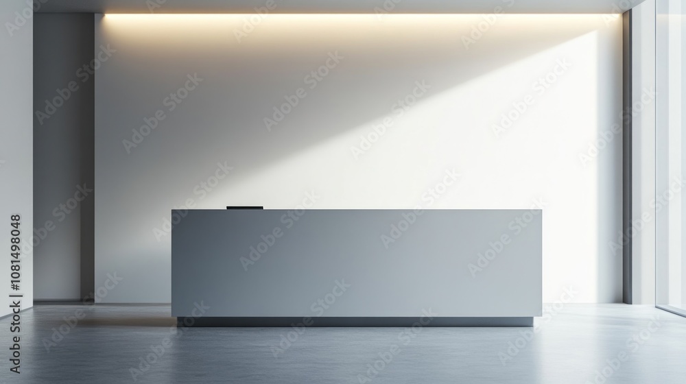 Poster a white box is sitting in a room with a window. the box is empty. the window is letting in sunlight