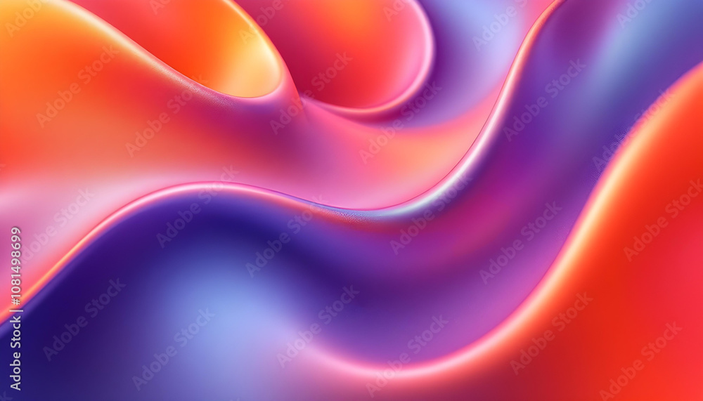 Poster a composition of abstract liquid glass with colorful reflections rendered in dynamic 3d. 3d render o
